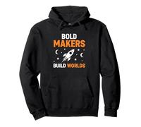 Bold Makers Build Worlds Rocket Pullover Hoodie