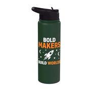 Bold Makers Build Worlds Rocket Stainless Steel Insulated Water Bottle