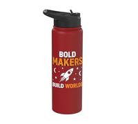 Bold Makers Build Worlds Rocket Stainless Steel Insulated Water Bottle