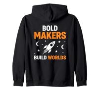 Bold Makers Build Worlds Rocket Zip Hoodie