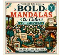 Bold Mandalas to Color: Volume 3 Cozy Living (Thick Line Chronicles)