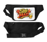 Bold Message to Stay Mad Unisex Waist Bag Black