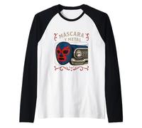 Bold Mexico Street Culture Luchador Mexican Mask Low Rider Raglan Baseball Tee