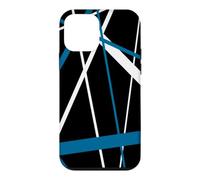 Bold Mid-Blue Diagonal Lines White Accents Case for iPhone 12 mini