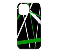 Bold Mid-Green Diagonal Lines White Accents Case for iPhone 12 mini