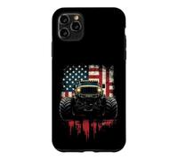 Bold Monster Truck with American and British Flags Case for iPhone 11 Pro Max