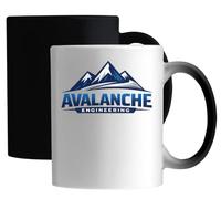 Bold Mountain Design Featuring Snowy Peaks Ceramic Magic Mug White