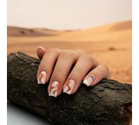 Bold Neon Swirl Press On Nails Short Square 24pcs Matte French Tip Fake Nails Snug Fit Clear Artificial Easy Application Stick On French Tips Medium Almond Shape Manicure Accessories For Women