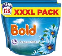 Bold Ocean Mist PODS Washing Liquid Laundry Detergent Capsules 128 Washes, Outdoor freshness that lasts and lasts, With Built-In Lenor Softener