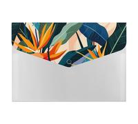 Bold Orange Blue Jungle Expanding File Organizer, Multi-Pocket Accordion Folder, Document Storage and Office Supplies