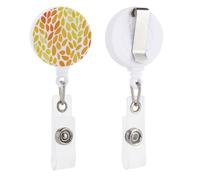 Bold Palm Shapes Gradient Yellow Orange Retractable Badge Holder Reel Clip ID Card Holder for Doctor Nurse Student Office Worker