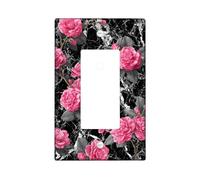 Bold Peach Floral Light Switch Cover Plates/Outlet Covers, Elegant Peony Design for Home Decor, Thermoplastic Wall Plates, Standard Size Single Rocker