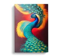 Bold Peacock Art Canvas Wall Art Print 30x20 Inch