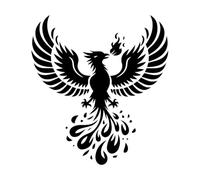 Bold Phoenix Silhouette Design Fine Carving Stickers 42x46cm Do not Damage The Wall Surface Black