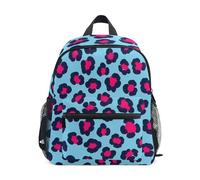 Bold Pink Blue Toddler Girl Backpack with Name Tag, Mini Kids School Backpacks Preschool Backpack for Girls, Bold Pink Blue, 3-5 Years, Cute Backpacks