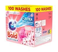 Bold Platinum Pods, Laundry Detergent, Washing Liquid Pods/Capsules, 100 Washes - Cherry Blossom & Rose Water - Extra Stain Removal Even In a Cold Wash