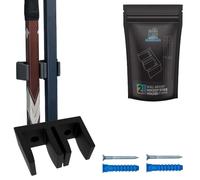 Bold Print Labs Hockey Stick Holder Wall Mount, Holds 2 Sticks - Vertical Ice Hockey Rack and Garage Storage Organizer, Fits Senior Size, Mounting Hardware Included, Black