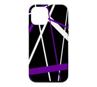 Bold Purple Diagonal Lines White Accents Case for iPhone 12 mini