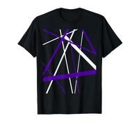 Bold Purple Diagonal Lines White Accents Value Graphic T-Shirt, Men, Black, L