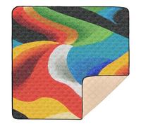 Bold Rainbow Swirls Cute Foldable Baby Activity Play Mat for Floor One-Piecing Baby Play Tummy Time Mat for Baby Toddler Infant, 50'' x 50''