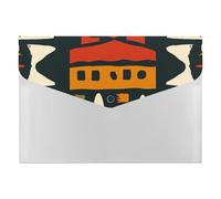 Bold Red Orange Black Motif Multi-Pocket File Organizer, Expanding Accordion Folder for Portable Document Storage