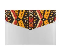 Bold Red Yellow Geo Pattern Expanding File Organizer, Multi-Pocket Accordion Folder, Document Storage and Office Supplies