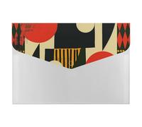 Bold Red Yellow Motif Expanding File Organizer, Multi-Pocket Accordion Folder, Document Storage and Office Supplies