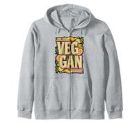 Bold Retro Vegan Lifestyle Statement Zip Hoodie