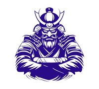 Bold Samurai Warrior Tattoo Design Art Fine Carving Stickers 67.2x71.5cm Self Adhesive DarkBlue