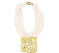 Bold Simulated Pearls Statement Necklace for Women Elegant for Parties and Gatherings Lightweight Comfortable Wear Versatile White Faux Pearls Multistrand Necklace for Any Outfit From Casual to Formal