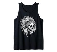 Bold Skull with Feather Headdress Art Tank Top