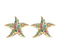 Bold Starfish Stud Earrings for Women, Unique Ocean Themed Big Sea Star Statement Earring Jewelry Gifts for Summer Beach Party Everyday Wear, L, Alloy Steel, No Gemstone