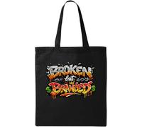 Bold Street Art Expression Natural Cotton Tote Bag Black