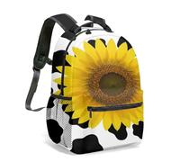 Bold Sunflower Leopard Print Backpack 16 Inch Vibrant Abstract Floral Design 360 Full Coverage Travel Rucksack Daypack (03)