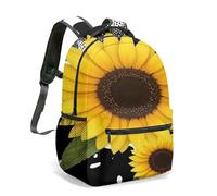 Bold Sunflower Leopard Print Backpack 16 Inch Vibrant Abstract Floral Design 360 Full Coverage Travel Rucksack Daypack (04)