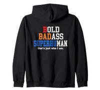 Bold Super Human Old Man That's Who I Am Zip Hoodie