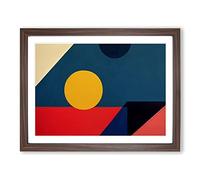 Bold Suprematism Art Vol.1 Abstract H1022 Framed Print for Living Room Bedroom Home Office Décor, Wall Art Picture Ready to Hang, Walnut A3 Frame (46 x 34 cm)