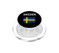 Bold Sweden Brush Stroke Flag Art PopSockets PopGrip for MagSafe
