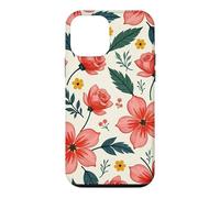 Bold Teal Green Leaves Red Pink Floral Flowers Case for iPhone 12 mini