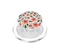 Bold Teal Green Leaves Red Pink Floral Flowers PopSockets PopGrip for MagSafe