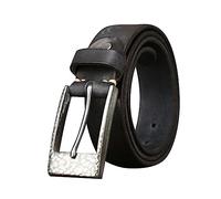 Bold Thickened Hammered Pattern Stainless Steel Buckle Belt Men's All-match Denim