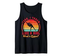 Bold Throw Like a Girl Wrestling Design Tank Top