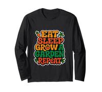 Bold Urban Plant Lover- Eat Sleep Grow A Garden Repeat Long Sleeve T-Shirt