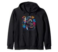 Bold Urban Spray Graffiti Character Design Zip Hoodie