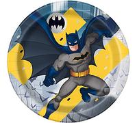 Bold & Vibrant Batman Round Dinner Plates (22cm) - Multicolor & Unique Party Essentials - Perfect for Superhero-Themed Parties - 8ct
