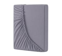 Bold Vision Grey Single 200TC Egyptian Cotton Fitted Sheet, 40cm/16 Inch Extra Deep Elasticated Bed Sheet, Soft Breathable Luxury Hotel Quality Bedding-1Pack