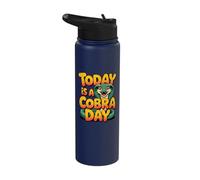 Bold Vivid Serpent Elegant Curled Venom Lovely Vibrant Cobra Stainless Steel Insulated Water Bottle