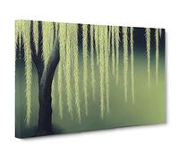 Bold Weeping Willow Tree Canvas Print | Gallery Wrapped 30mm Frame Wall Art | 30x20 inches | Ready to Hang | Contemporary Landscape Picture | Living Room Bedroom Lounge Office