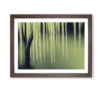 Bold Weeping Willow Tree Framed Print | A2 Walnut Framed Wall Art | Ready to Hang | Modern Floral Picture | Living Room Bedroom Lounge Office