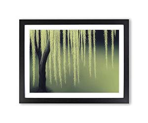 Bold Weeping Willow Tree Framed Print | A4 Black Framed Wall Art | Ready to Hang | Modern Floral Picture | Living Room Bedroom Lounge Office